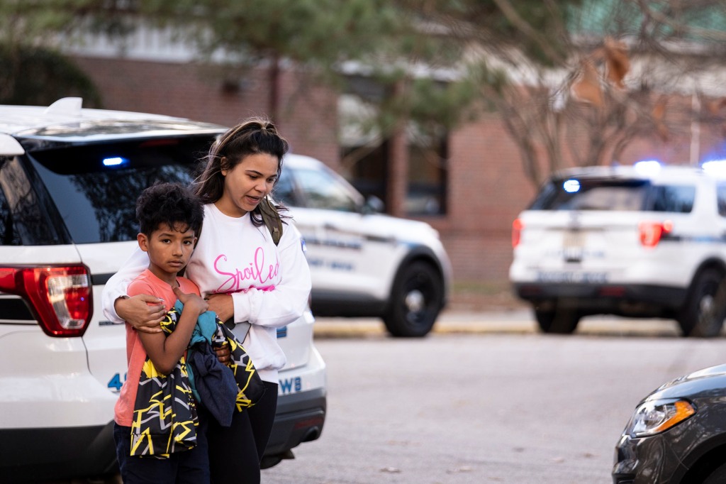  A parent and a student after the shooting