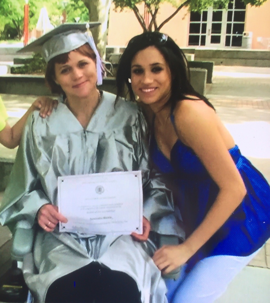Samantha Markle Grant (sister) with Meghan Markle at Samantha's 2006 graduation from University of New Mexico.