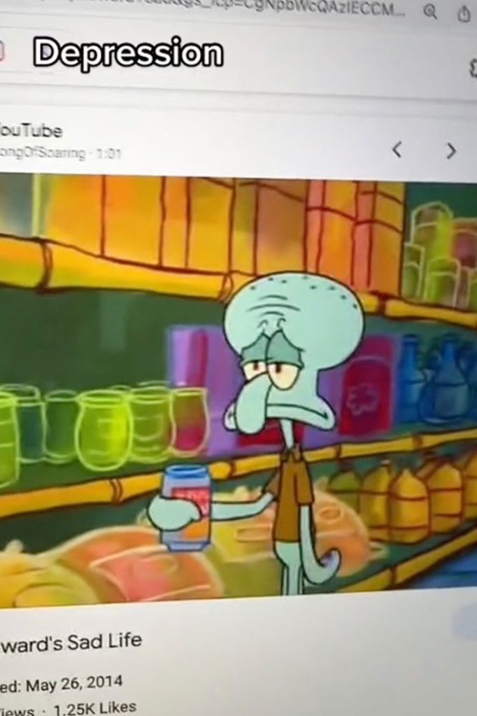 User @asheleyspam shared that she believes that Squidward suffered from depression. 