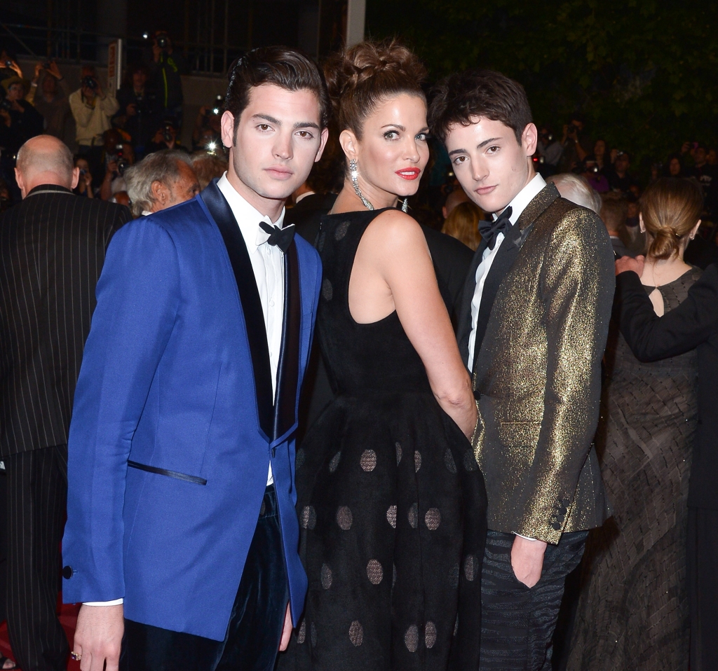 Stephanie Seymour, Peter Brant Jr. and Harry Brant attend  "The Homesman" Premiere at the 67th Annual Cannes Film Festival on May 18, 2014 in Cannes, France. 