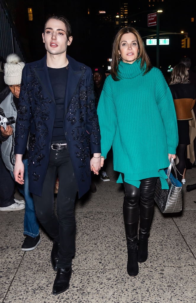 Stephanie Seymour pictured with her son, Harry in New York. 