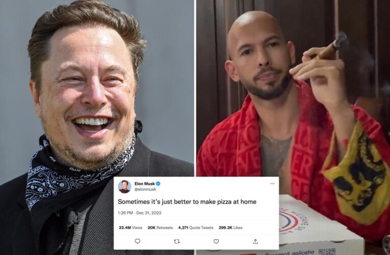 Elon Musk trolls Andrew Tate with pizza tweet