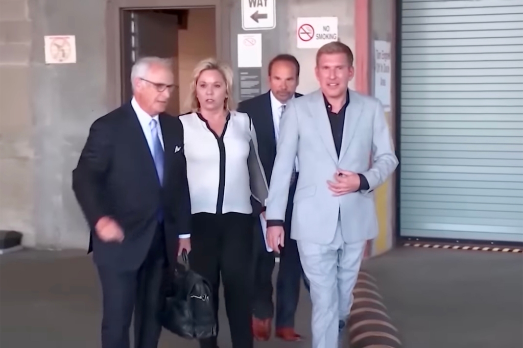 Todd and Julie Chrisley leaving Atlanta Federal Court in August 2022.