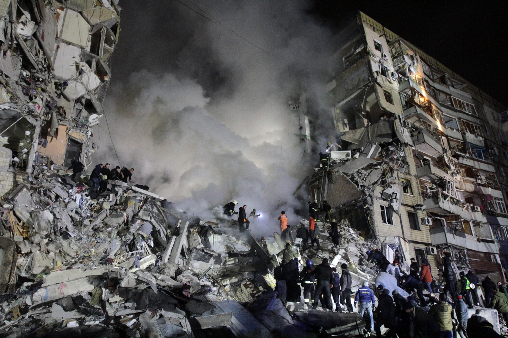 At least 30 people were confirmed dead from an attack on an apartment building, pictured here.. 