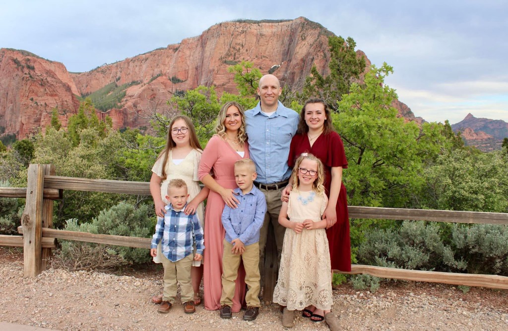 Michael Haight and his wife, Tausha Haight, and their five children.