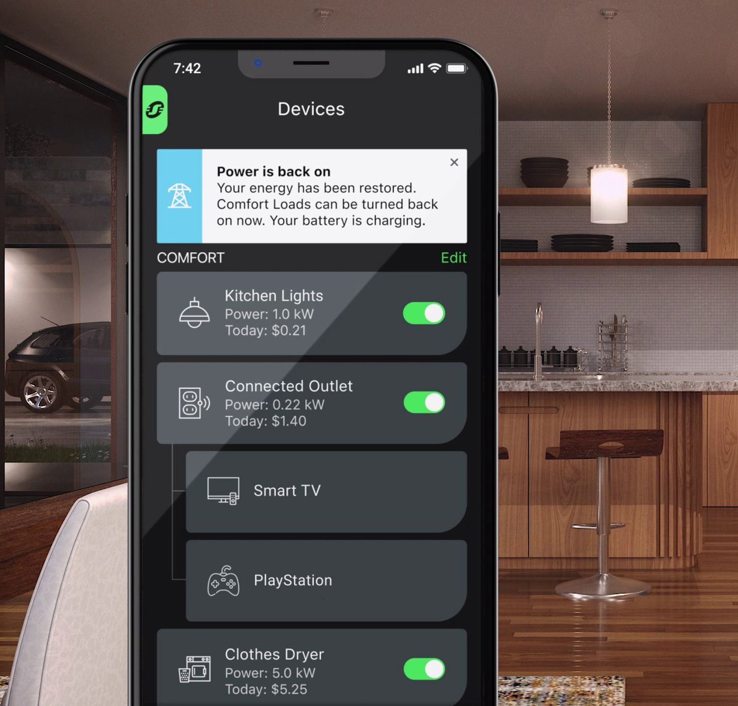“Power is back on. Comfort loads can be turned back on now,” the notification reads.