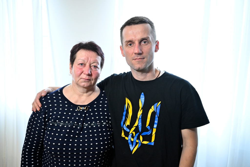 Ukrainian War refugee Svitlana Prokopenko and her son Oleksii Prokopenko.