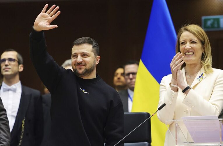 Analysis: In Brussels, Zelenskyy pitches EU values as Ukraine’s way home