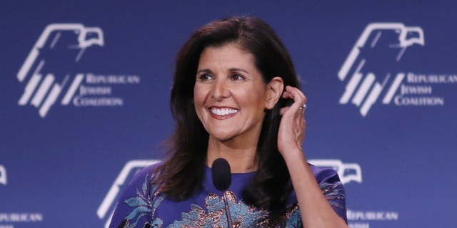 Nikki Haley, former South Carolina governor and former ambassador to the United Nations, during the Republican Jewish Coalition (RJC) Annual Leadership Meeting in Las Vegas, Nevada, on Saturday, Nov. 19, 2022. 