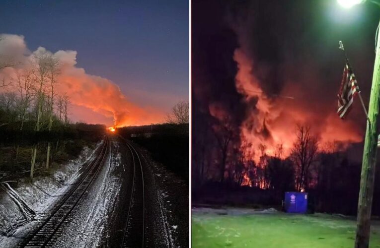 Ohio train derailment causes massive fire in East Palestine