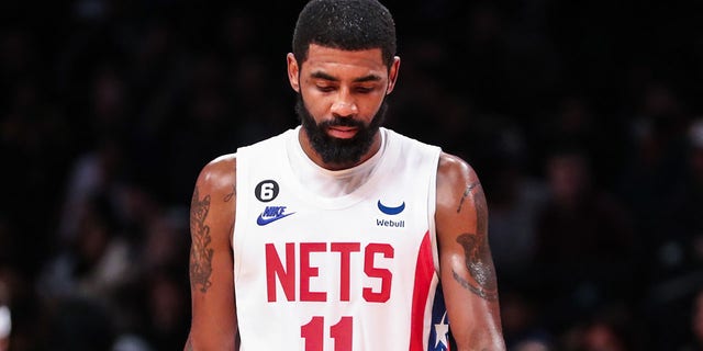 Brooklyn Nets guard Kyrie Irving at Barclays Center Oct 29, 2022, in Brooklyn, N.Y.