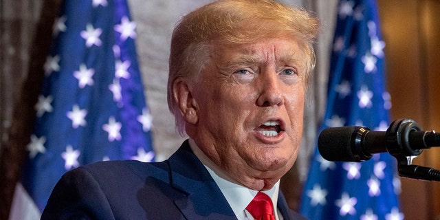 Former President Donald Trump speaks at a campaign event in South Carolina.