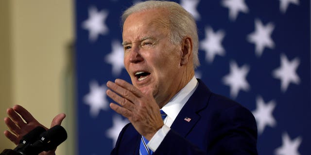 President Biden speaks at the University of Tampa on Feb. 9, 2023.