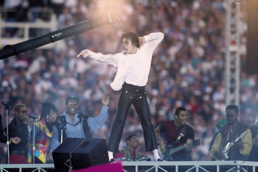 Michael Jackson at the 1993 Super Bowl.