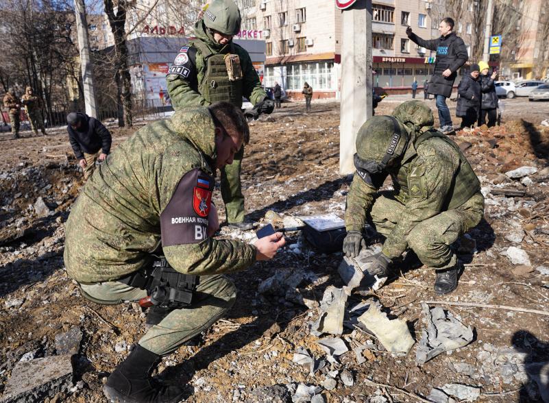 Donetsk in aftermath of shelling.