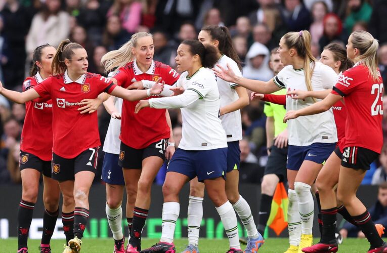 Tottenham Hotspur 1-2 Man Utd: Marc Skinner’s side hold on after Ella Toone red card in dramatic game