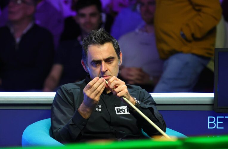 Ronnie O’Sullivan bites tip off cue as he crashes out of Welsh Open to Tian Pengfei