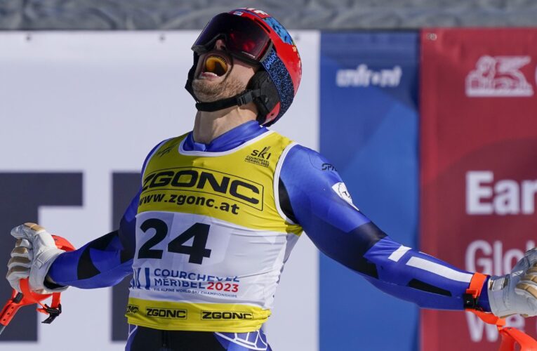 ‘Through all this s***’ – Tearful history-maker AJ Ginnis thanks loved ones after slalom silver at World Championships