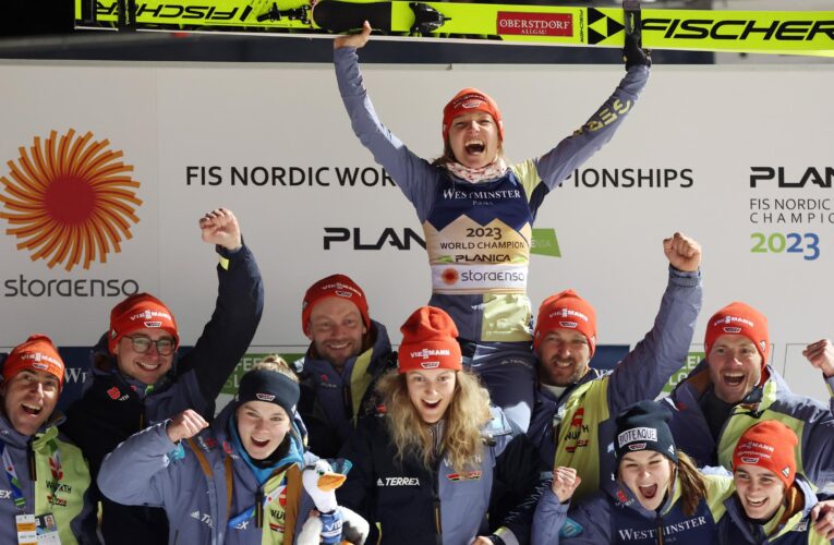 Katharina Althaus speechless after first major championship gold at Nordic World Ski Championships