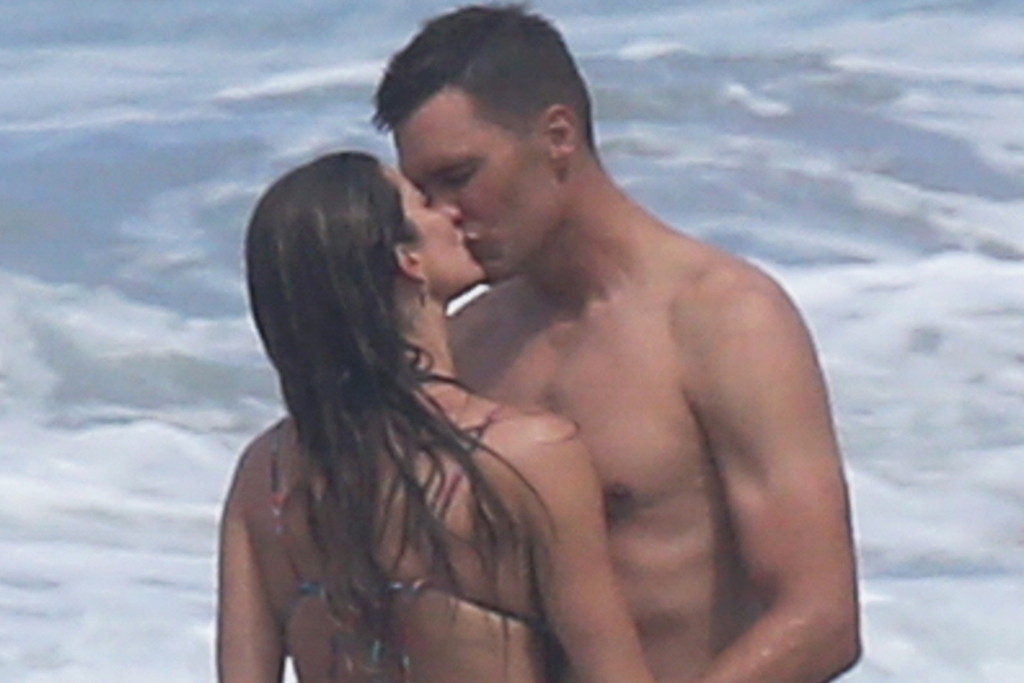 Tom Brady and Gisele Bundchen enjoying the day at the beach with kids.