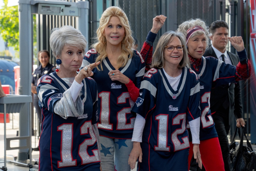 Rita Moreno plays Maura, Jane Fonda plays Trish, Sally Field plays Betty,  and Lily Tomlin plays Lou in "80 For Brady" (2023) from Paramount Pictures., Credit:Pacific Coast News / Scott Garfield/Paramount Pictures
"80 For Brady" (2023)