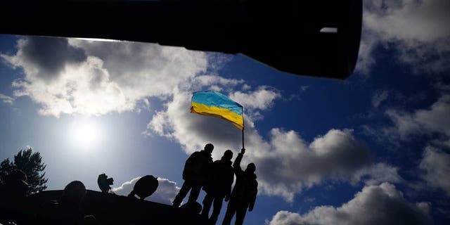 Ukrainian soldiers at Bovington Camp, a British Army military base where they are training on Challenger 2 tanks, in Dorset, England, Feb. 22, 2023.