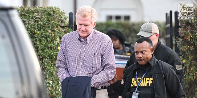 Alex Murdaugh is led out of the Colleton County Courthouse in Walterboro, S.C., Feb. 8, 2023. 