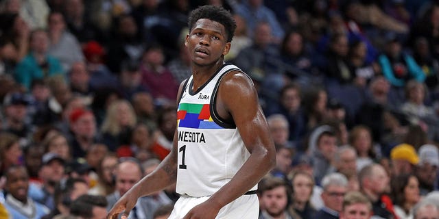 Anthony Edwards of the Minnesota Timberwolves at FedExForum on Feb. 10, 2023, in Memphis, Tennessee.