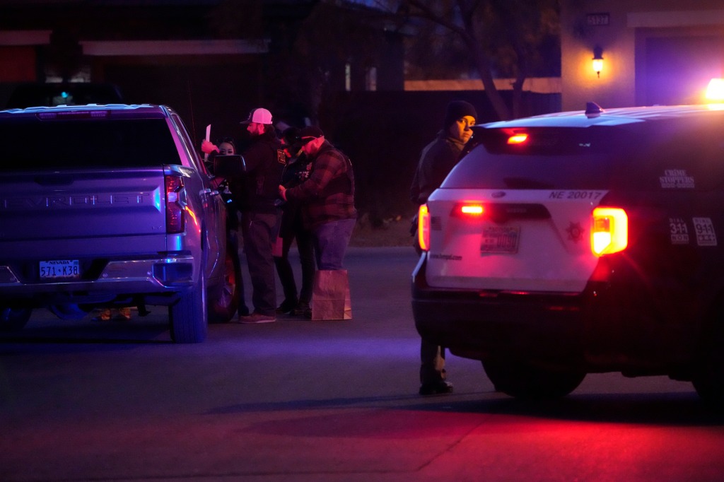 Las Vegas police work near the home of former actor Nathan Lee Chasing His Horse on Jan. 31, 2023, in North Las Vegas, Nev. 