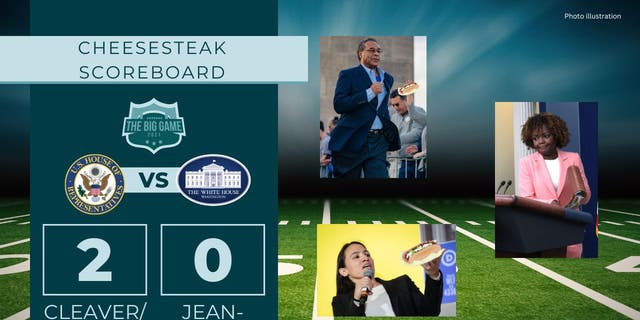 The current cheesesteak scoreboard between Reps. Emanuel Cleaver and Sharice Davids, and White House press secretary Karine Jean-Pierre.