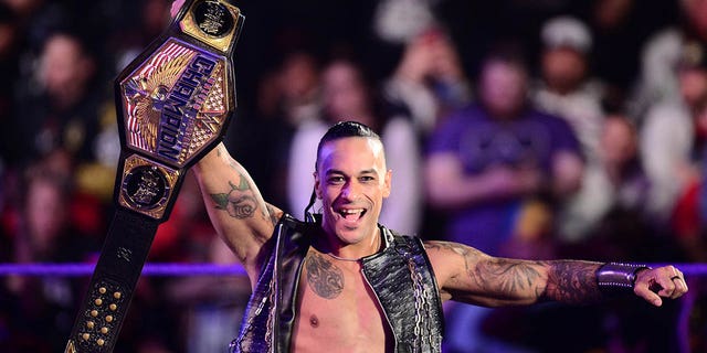 Damian Priest enters the arena during WWE Raw at Barclays Center, Nov. 22, 2021, in Brooklyn, New York.