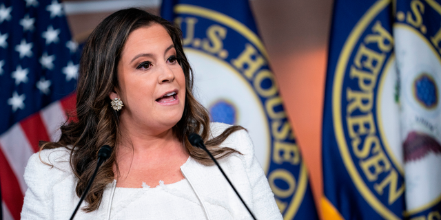 Rep. Elise Stefanik, R-NY, speaks during a news conference on the FBI search of former President Trump's home in Florida