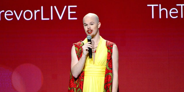 Sam Brinton speaks onstage during an event on Dec. 3, 2018, in Beverly Hills, California. 