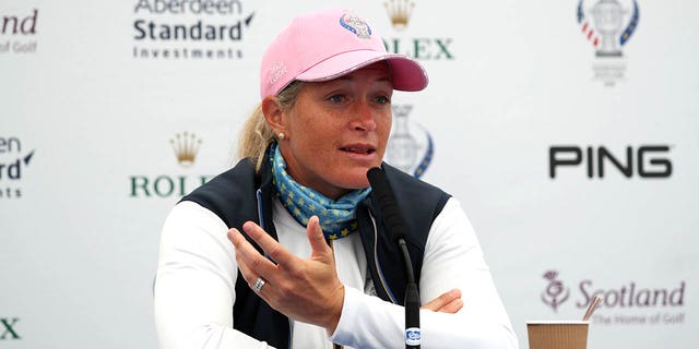 Team Europe's Suzann Pettersen during a press conference on preview day four of the 2019 Solheim Cup at Gleneagles Golf Club, Auchterarder. 