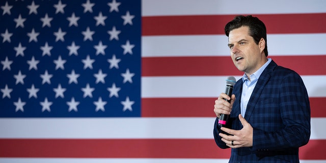 Rep. Matt Gaetz, R-Fla., on April 30, 2022 in Newark, Ohio. 