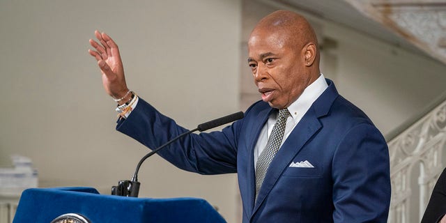 Mayor Eric Adams speaks at New York City Hall on Jan. 17 in Manhattan.