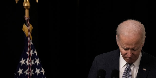 U.S. President Joe Biden in the East Room of the White House February 16, 2023, in Washington, DC. 