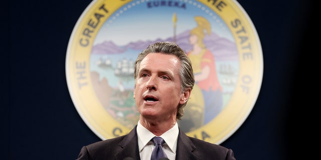 California Gov. Gavin Newsom during a press conference on February 01, 2023, in Sacramento, California. 