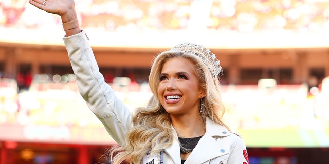 Gracie Hunt prior to an NFL football game against the Green Bay Packers, Sunday, Nov. 7, 2021 in Kansas City, Missouri.