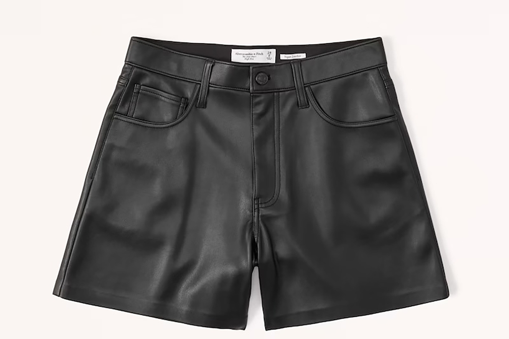 Black leather shorts