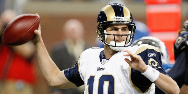 Marc Bulger of the St. Louis Rams passes against the Lions on Nov. 1, 2009, at Ford Field in Detroit.