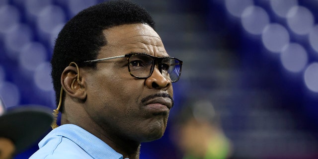 Michael Irvin of NFL Network during the NFL Combine at Lucas Oil Stadium on March 3, 2022, in Indianapolis, Indiana.