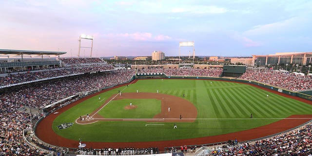A general view inside TD Ameritrade Park during the game between the Vanderbilt Commodores and the Mississippi State Bulldogs during the Division I Men's Baseball Championship held in Omaha on June 29, 2021, in Omaha, Nebraska.