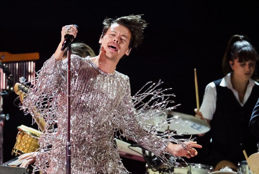 English singer-songwriter Harry Styles performs on stage during the 65th Annual Grammy Awards at the Crypto.com Arena in Los Angeles on February 5, 2023.