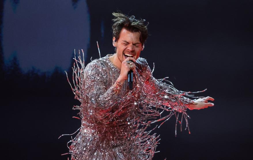 English singer-songwriter Harry Styles performs on stage during the 65th Annual Grammy Awards at the Crypto.com Arena in Los Angeles on February 5, 2023.