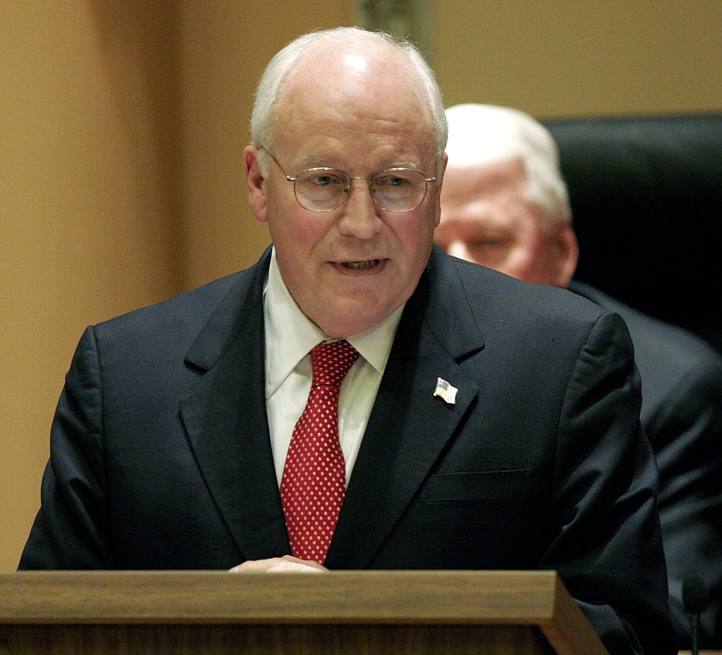 Vice President Dick Cheney addresses a joint session of the Wyoming Legislature at the Capitol in Cheyenne, Wyo., on Friday, Feb. 17, 2006. 