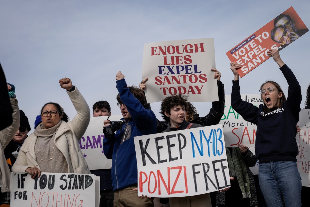 Protests in DC over George Santos.