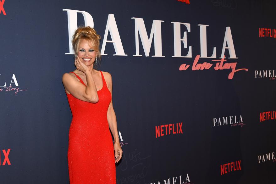 Pamela Anderson attends the premiere of Netflix's "Pamela, a love story" at TUDUM Theater on January 30, 2023 in Hollywood, California.