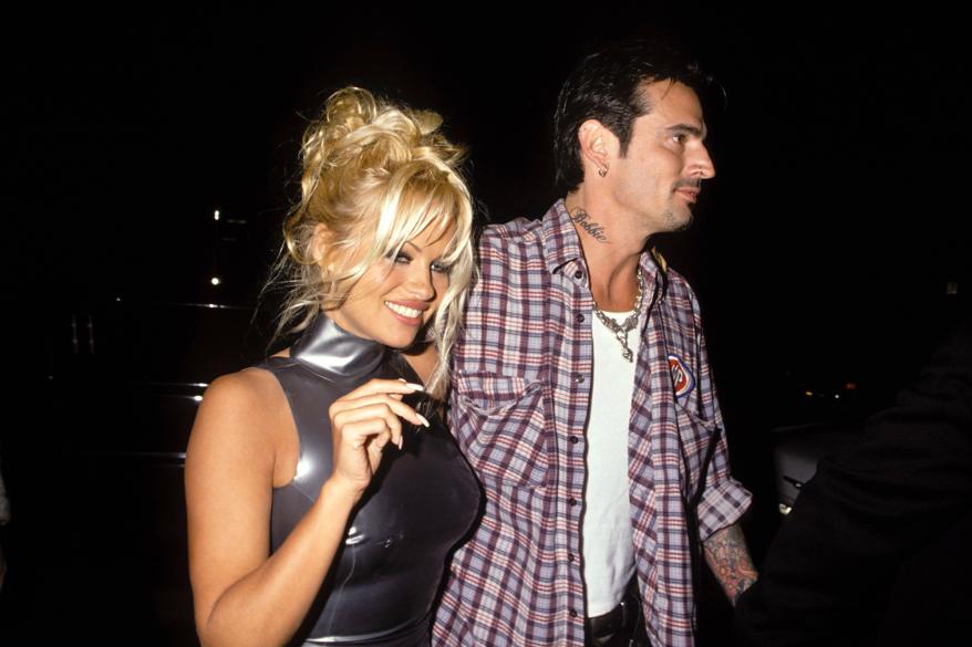 Pamela Anderson and Tommy Lee at their post Wedding Party in LA 02/24/95