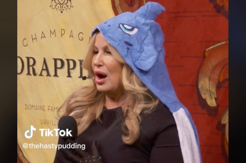Jennifer Coolidge as a dolphin with Harvard's Hasty Pudding Club 